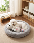 Puppy dog bed with Tug Toy and Comfort Cuddler Pillow - Stuffed Animal for Cuddling & Playing