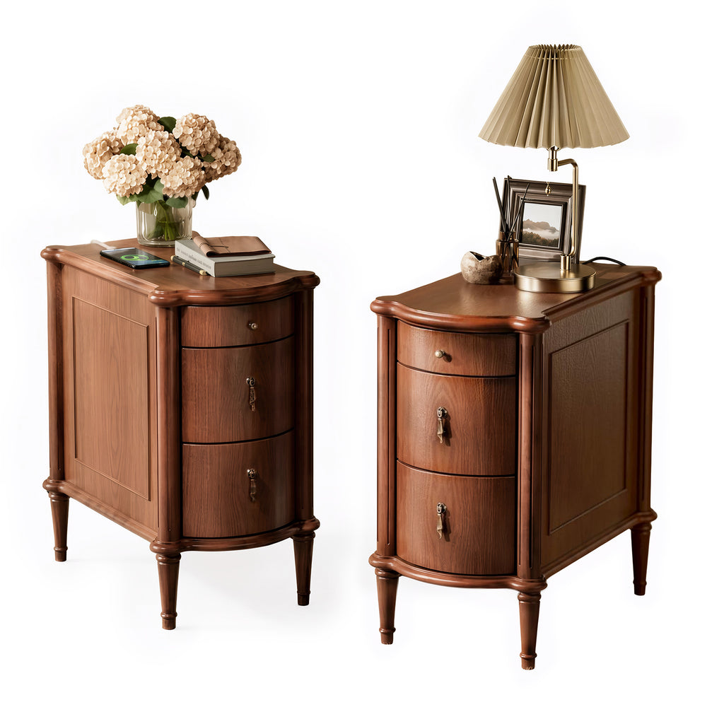 Curved Front Vintage Bedside Table