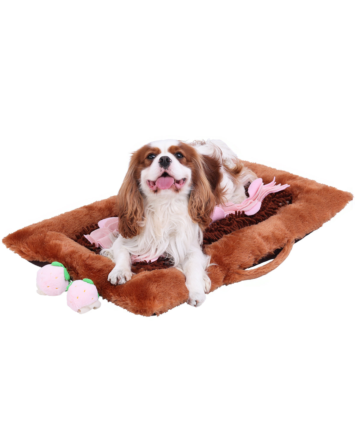 KSIIA 2-in-1 Snuffle Dog Bed – Washable Plush Crate Mat with Removable Foraging Top