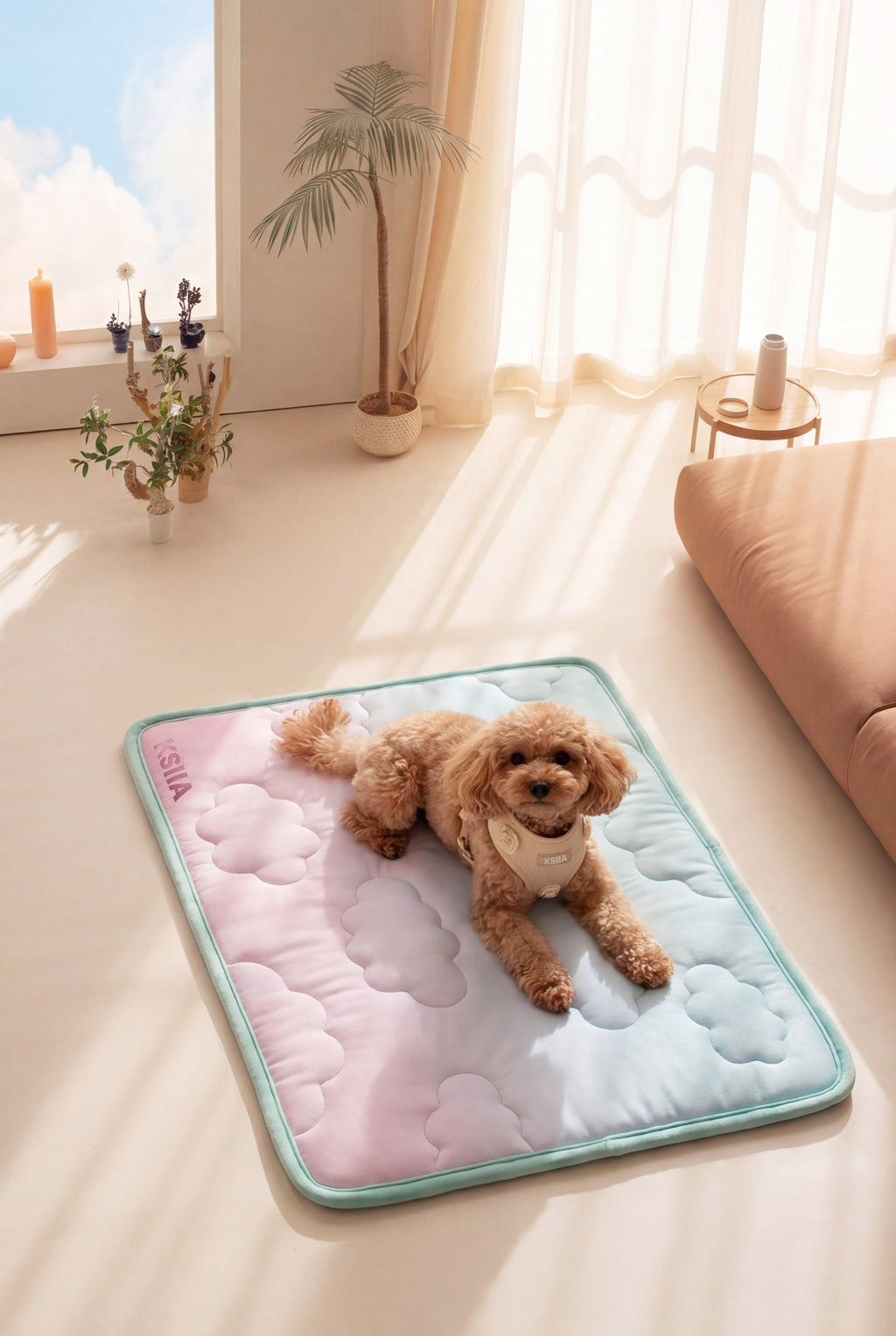 KSIIA CloudGradient Pet Cooling Mat | Ice Silk Summer Bed for Dogs & Cats, Non-Toxic, Washable, Breathable