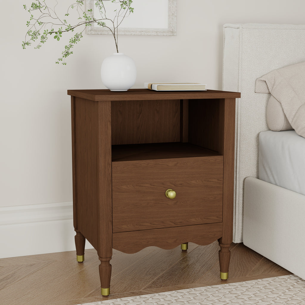 Ridge Antique Nightstand with Chargin
