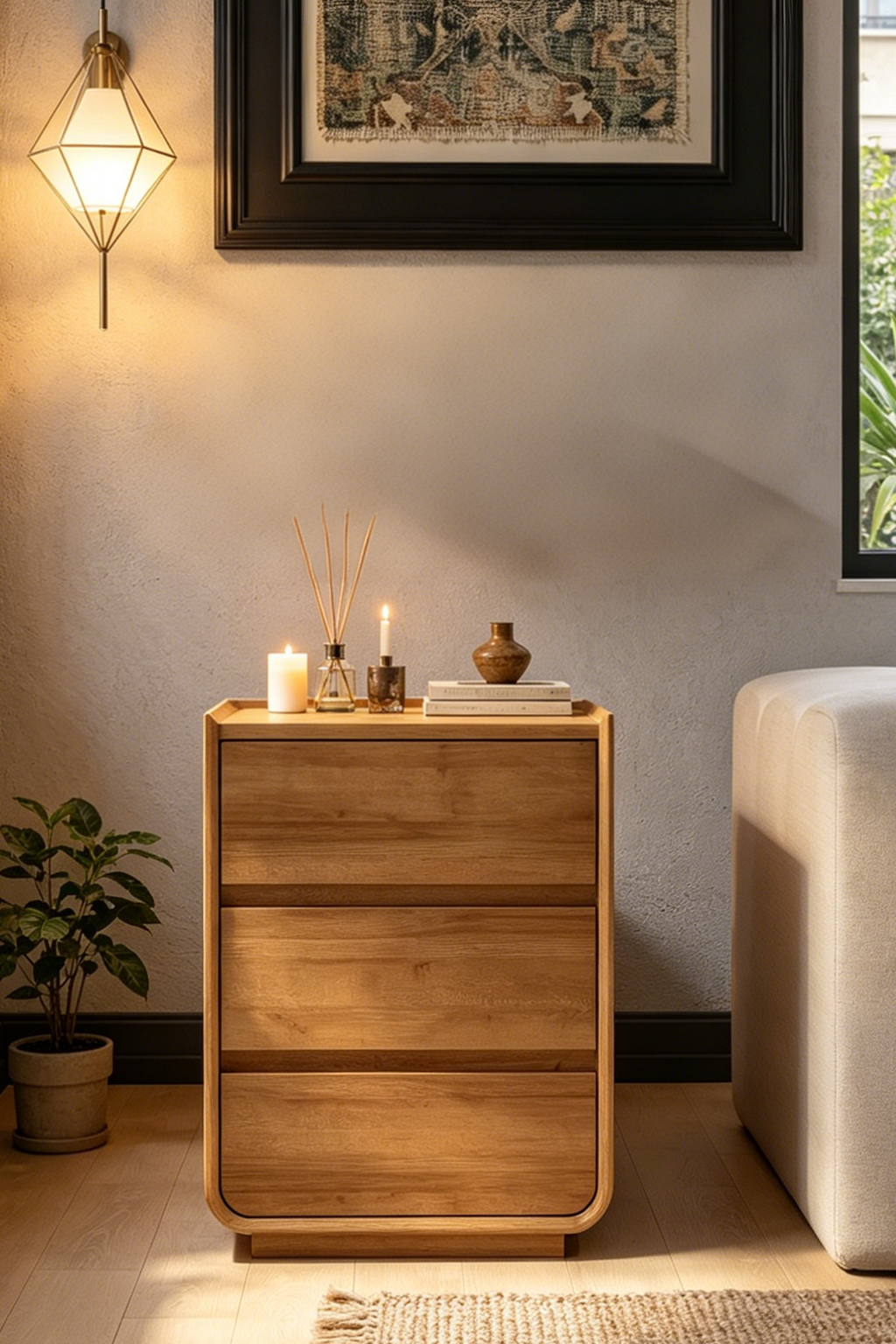Solid Wood Bedside Table