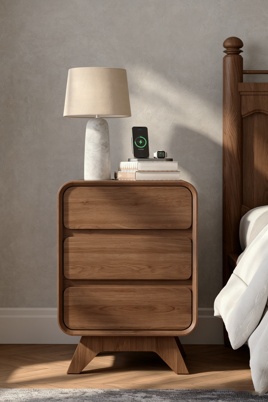 Solid Wood Bedside Table