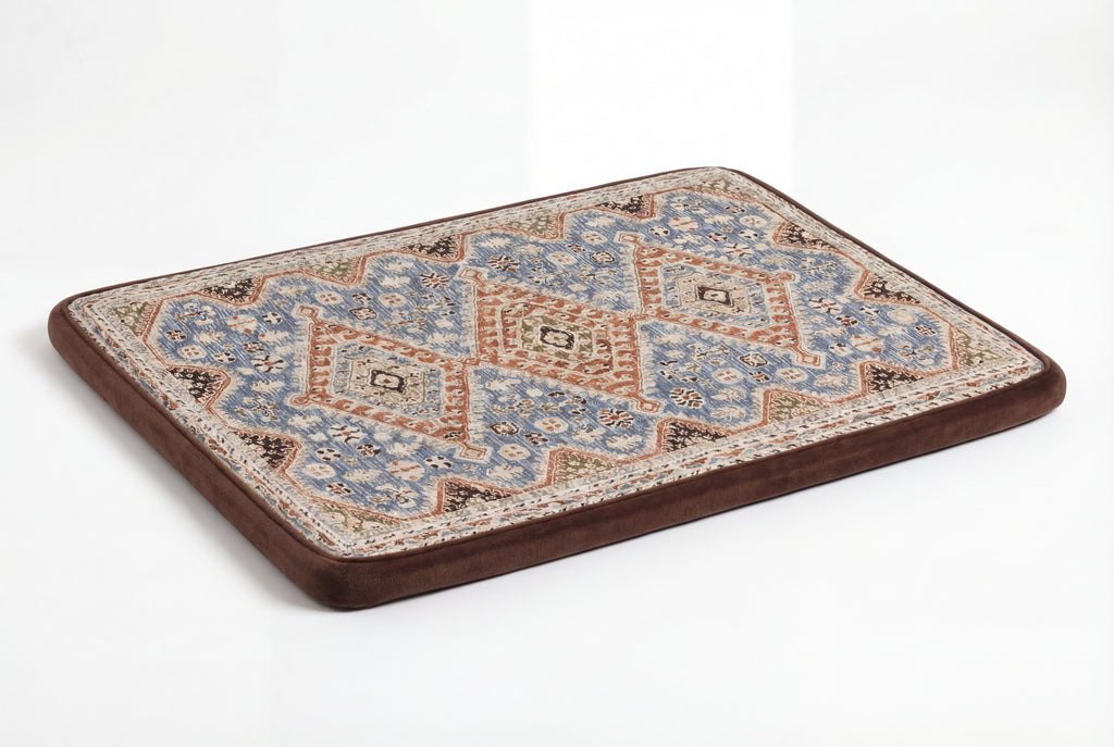Large Dog Bed - Classic Oriental & Persian Boho Vintage, Washable Cover, Crate & Home Use