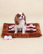 KSIIA 2-in-1 Snuffle Dog Bed – Washable Plush Crate Mat with Removable Foraging Top