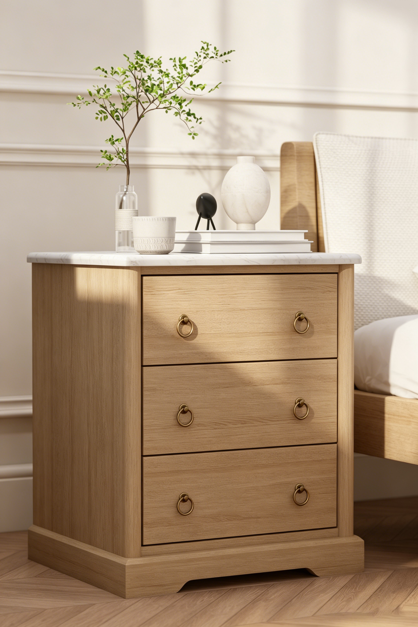 Wooden bedside table