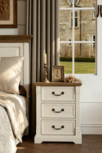 Farmhouse 3-Drawer Nightstand with Solid Wood Top - Versatile Bedroom Storage Cabinet