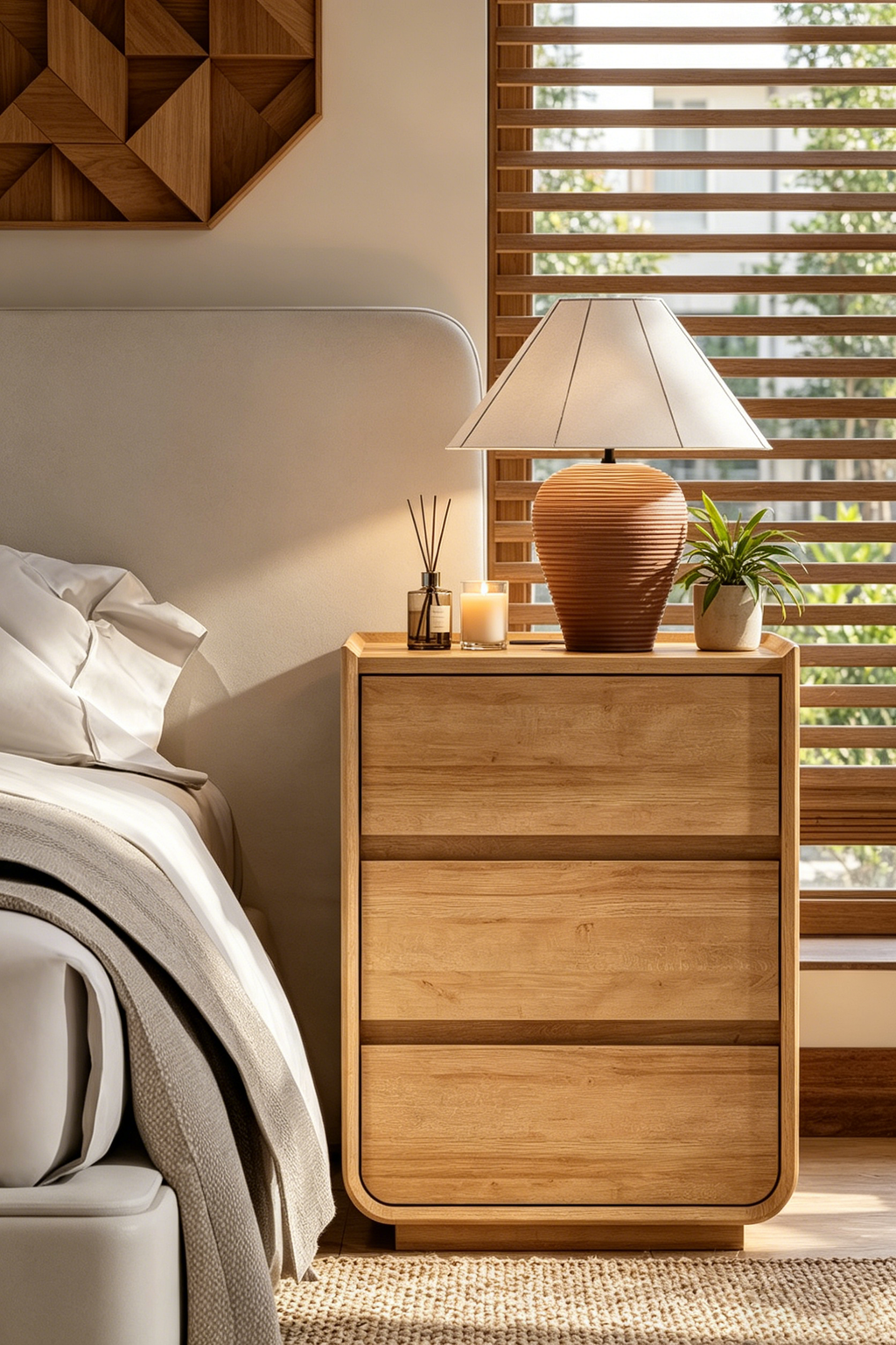 Solid Wood Bedside Table