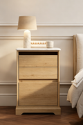 Wooden three-drawer bedside table