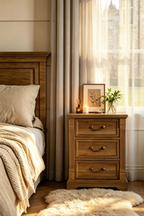 Farmhouse 3-Drawer Nightstand with Solid Wood Top - Versatile Bedroom Storage Cabinet