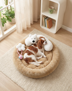Puppy dog bed with Tug Toy and Comfort Cuddler Pillow - Stuffed Animal for Cuddling & Playing