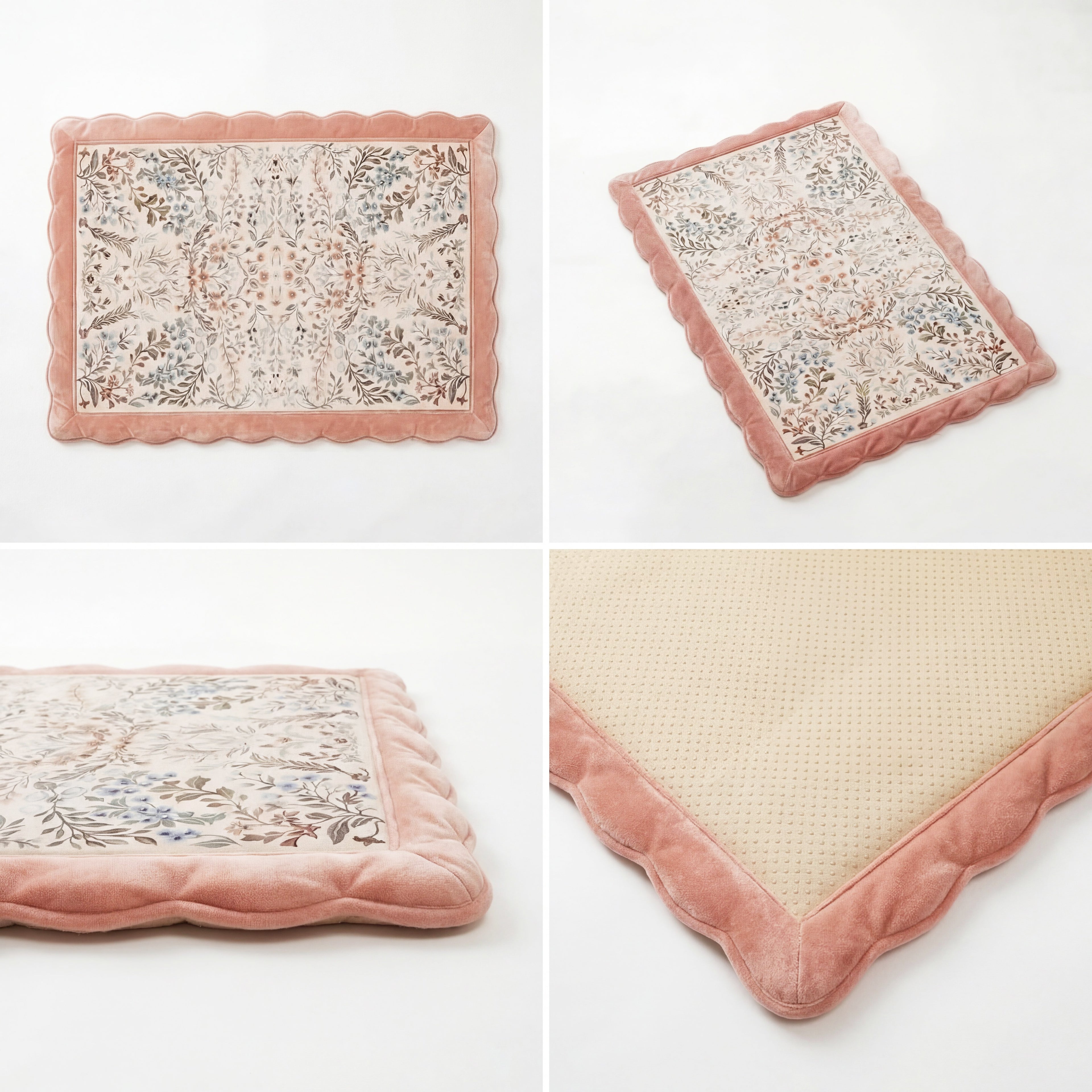 Large Dog Bed - Retro Boho Floral, Washable Cover, Crate & Home Use