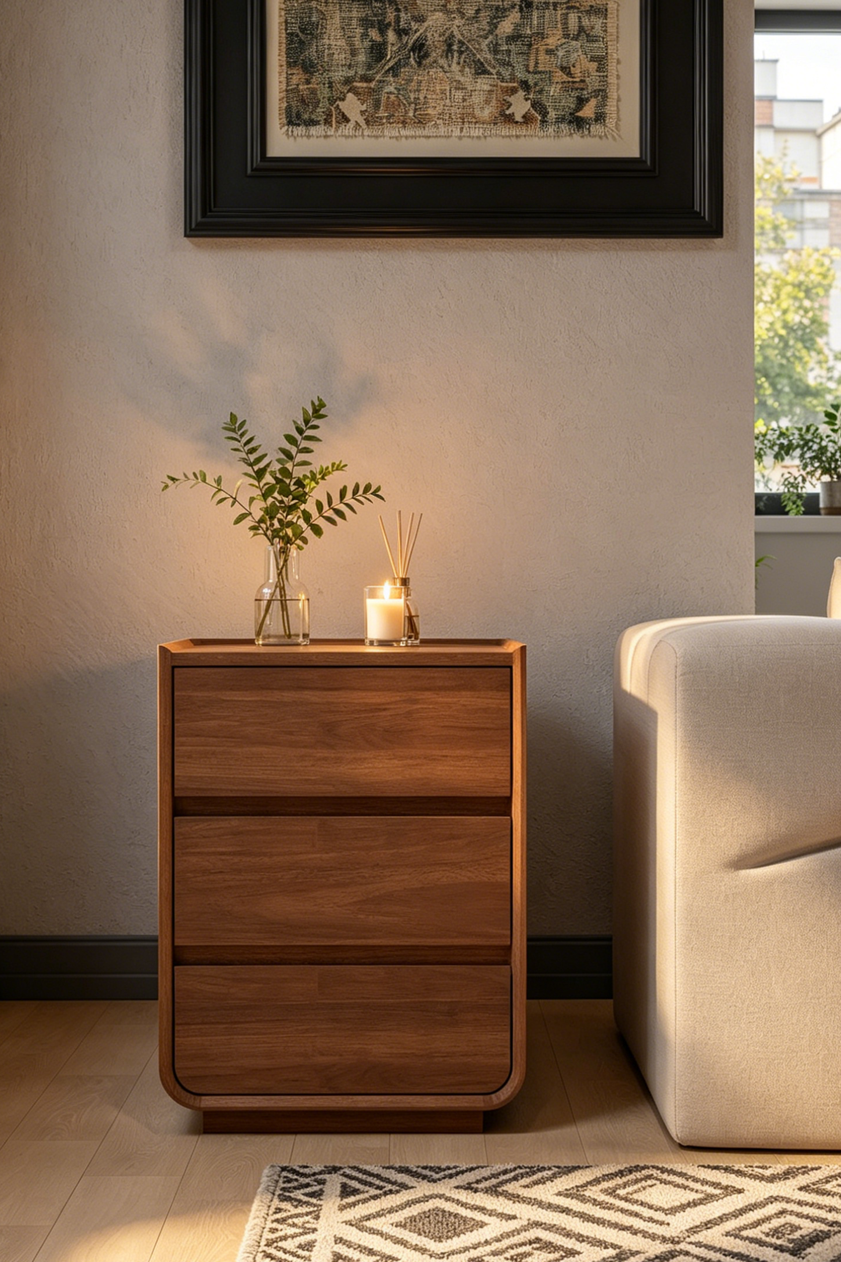 Solid Wood Bedside Table