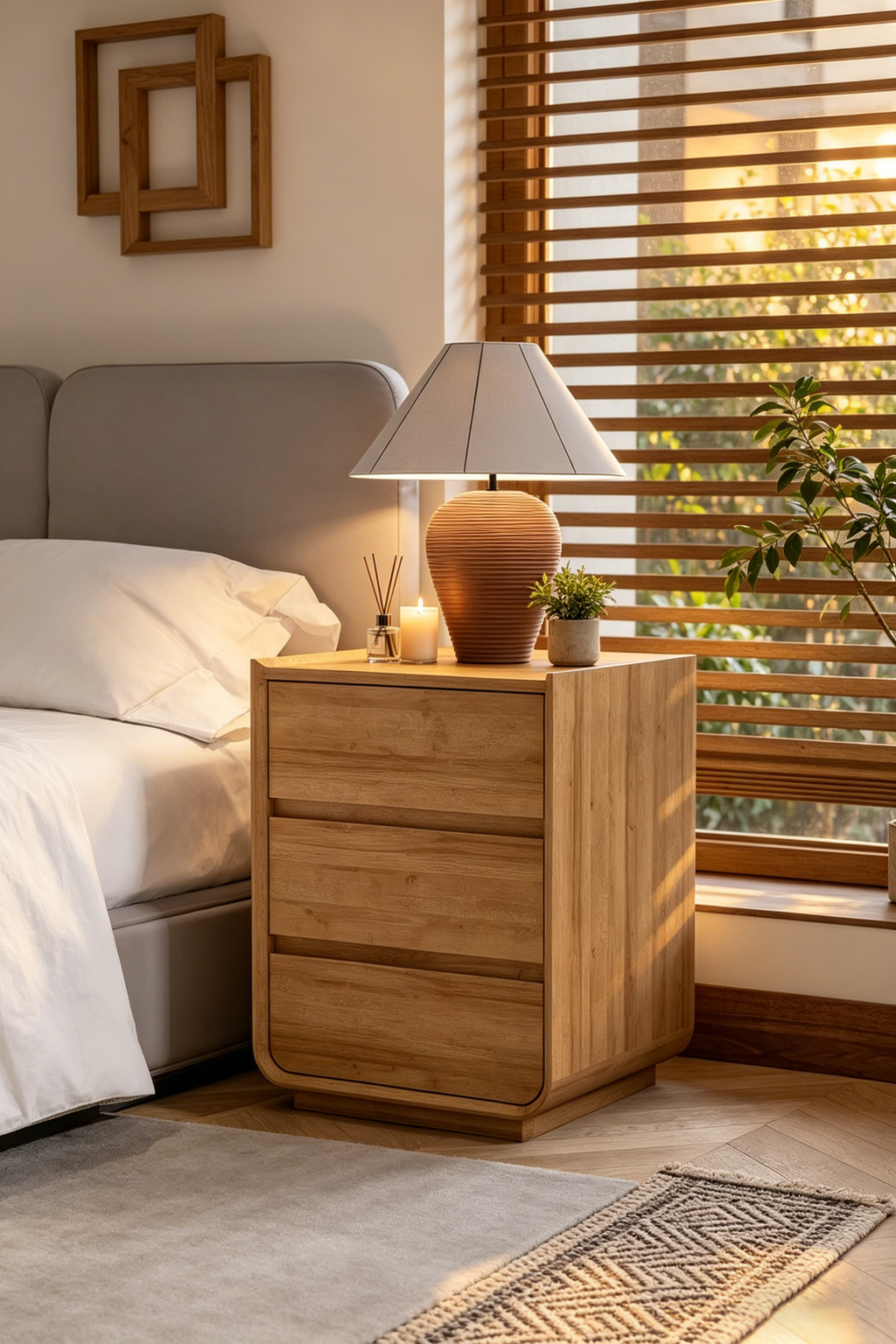 Solid Wood Bedside Table