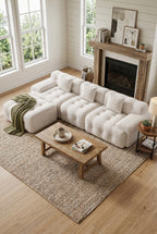 110'' Modular L-Shape Boneless Sectional Sofa | Tufted Cloud Couch with Compression Foam