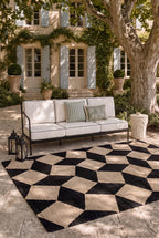 Indoor Outdoor Area Rug, Stain & Fade Resistant Rectangular Patio Floor Mat, Machine Washable Weatherproof Carpet for Deck, Balcony, Living Room & Poolside
