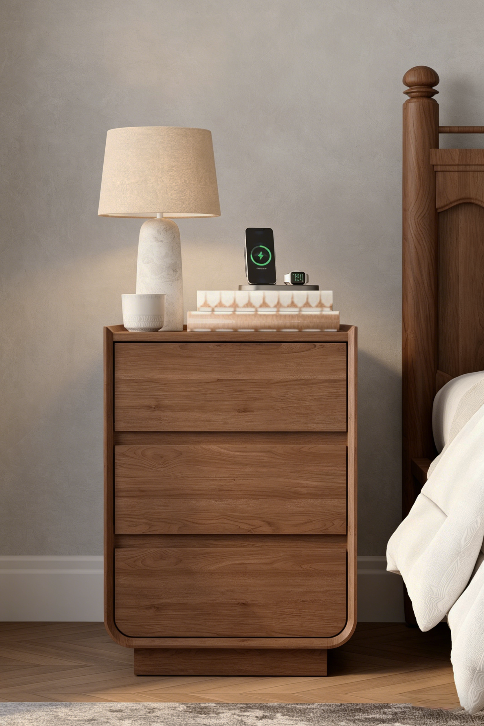 Solid Wood Bedside Table