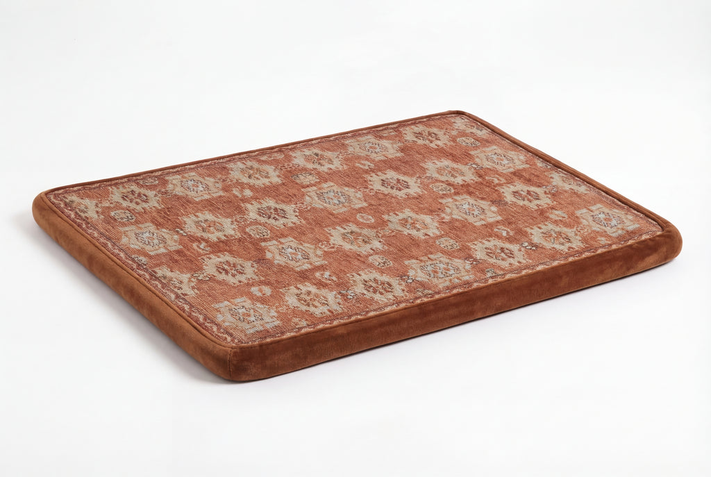 Large Dog Bed - Classic Oriental & Persian Boho Vintage, Washable Cover, Crate & Home Use