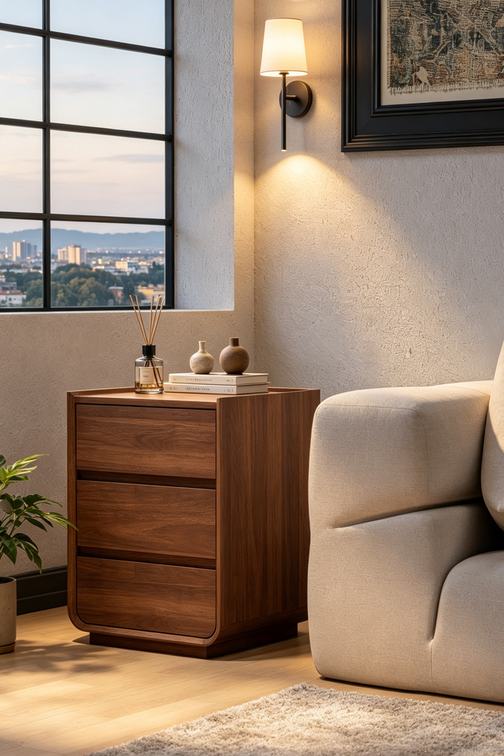 Solid Wood Bedside Table