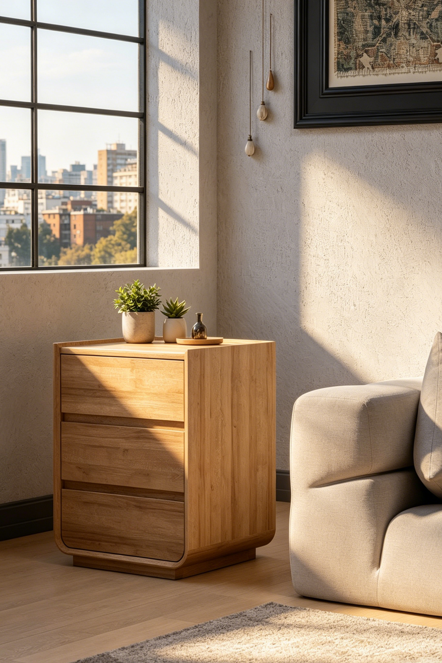 Solid Wood Bedside Table