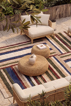 Indoor Outdoor Area Rug, Stain & Fade Resistant Rectangular Patio Floor Mat, Machine Washable Weatherproof Carpet for Deck, Balcony, Living Room & Poolside