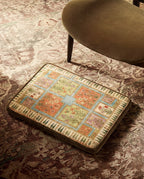 Large Dog Bed - Retro Boho Floral, Washable Cover, Crate & Home Use