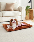 KSIIA 2-in-1 Snuffle Dog Bed – Washable Plush Crate Mat with Removable Foraging Top