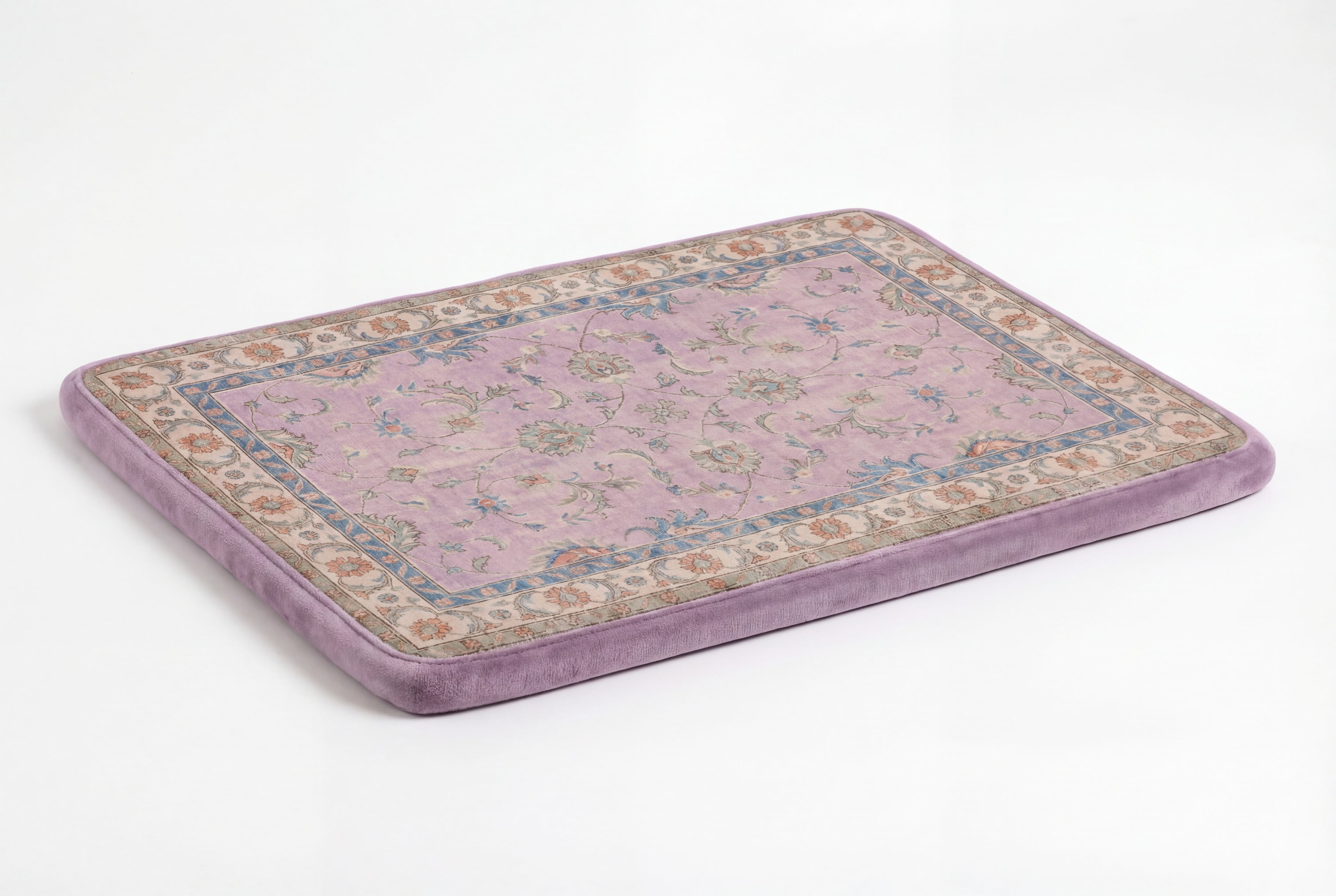 Large Dog Bed - Retro Floral Vintage, Washable Cover, Crate & Home Use
