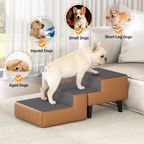2-in-1 Foldable Dog Stairs for Couch and Bed , Multi-Functional Dog Stairs for Small Dogs, Wooden  Pet Steps Convert to Furniture Ottoman