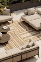 Indoor Outdoor Area Rug, Stain & Fade Resistant Rectangular Patio Floor Mat, Machine Washable Weatherproof Carpet for Deck, Balcony, Living Room & Poolside