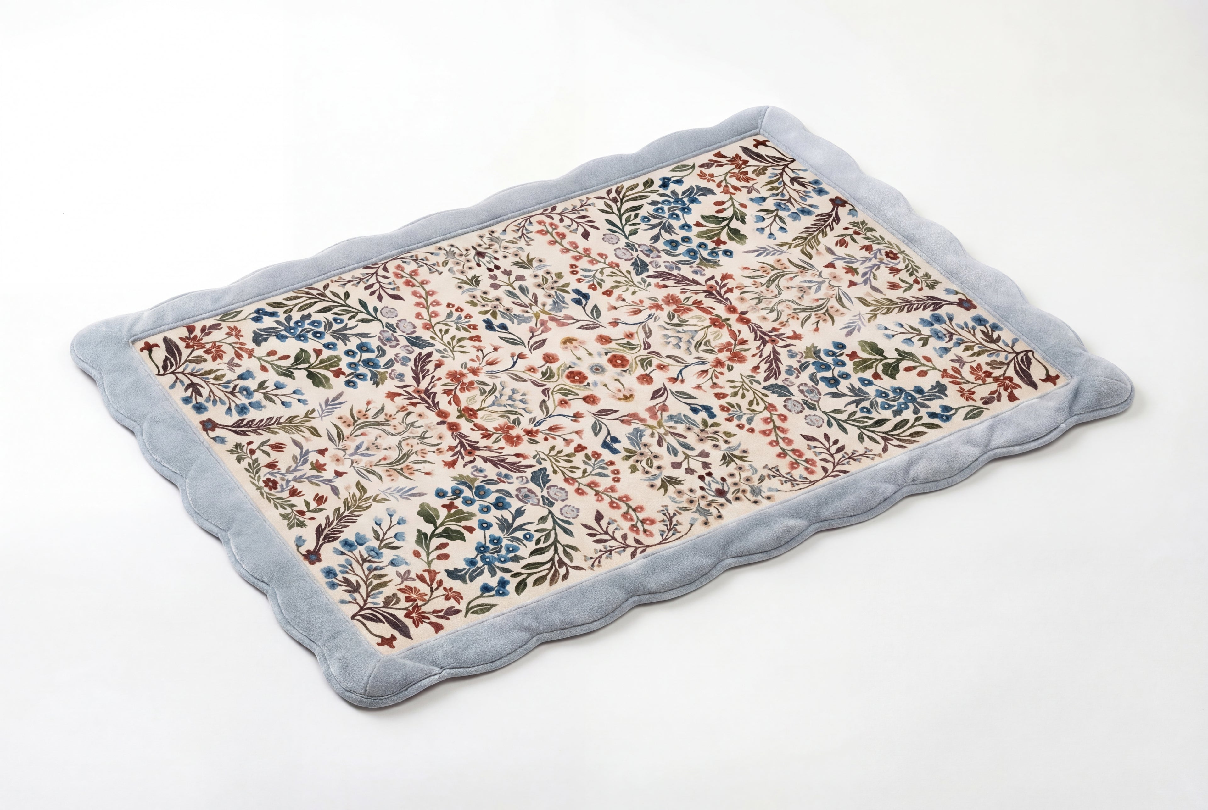 Large Dog Bed - Retro Boho Floral, Washable Cover, Crate & Home Use