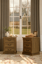 Farmhouse 3-Drawer Nightstand with Solid Wood Top - Versatile Bedroom Storage Cabinet