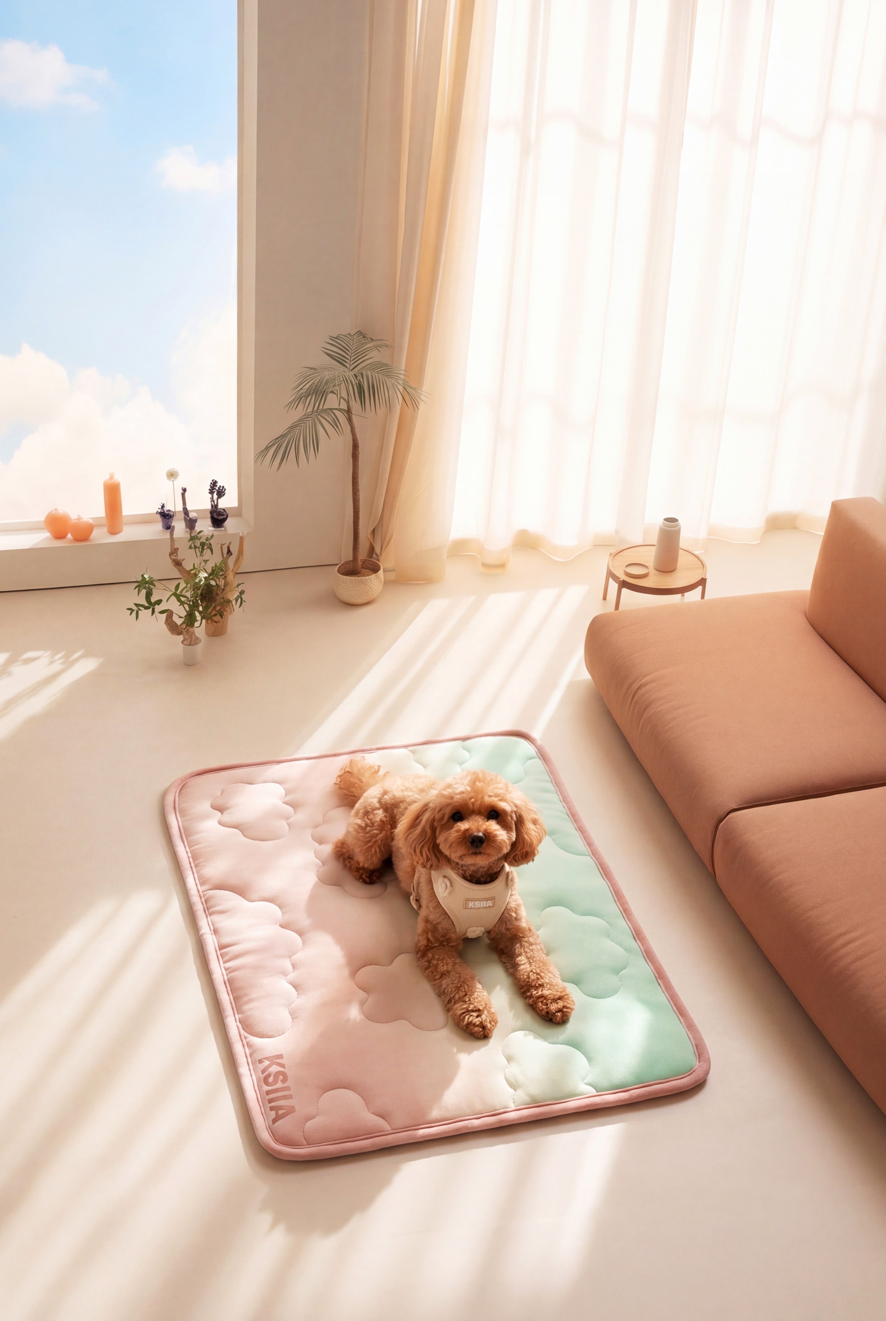 KSIIA CloudGradient Pet Cooling Mat | Ice Silk Summer Bed for Dogs & Cats, Non-Toxic, Washable, Breathable