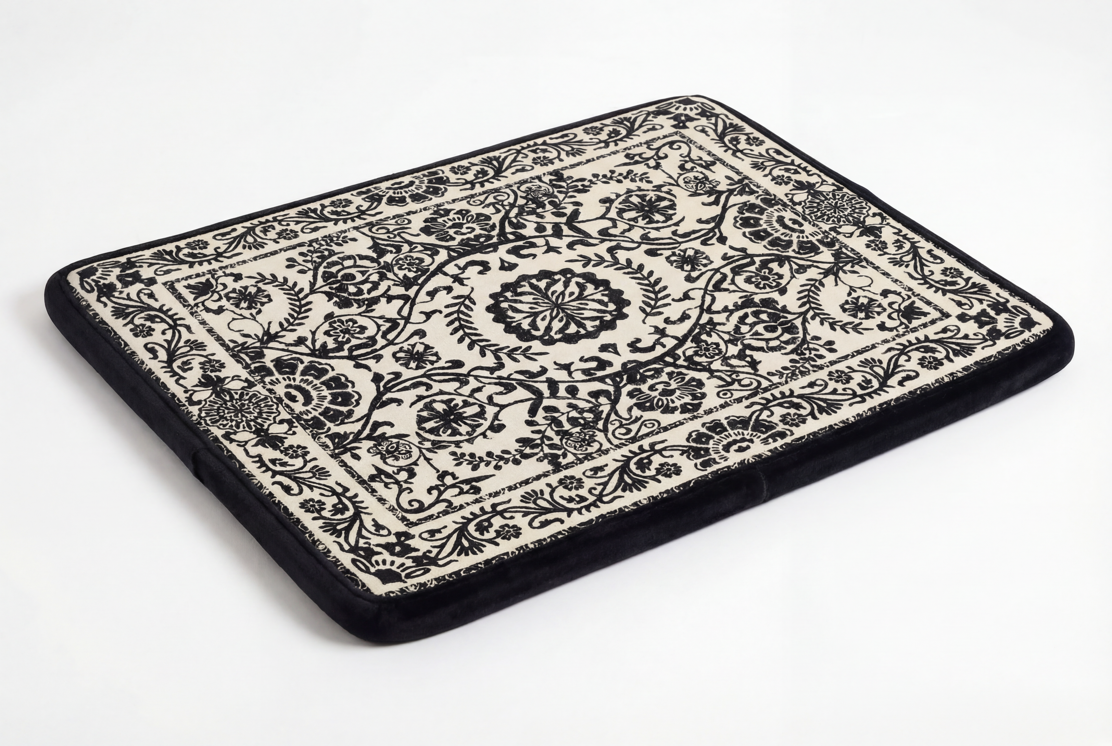 Large Dog Bed - Classic Oriental & Persian Boho Vintage, Washable Cover, Crate & Home Use