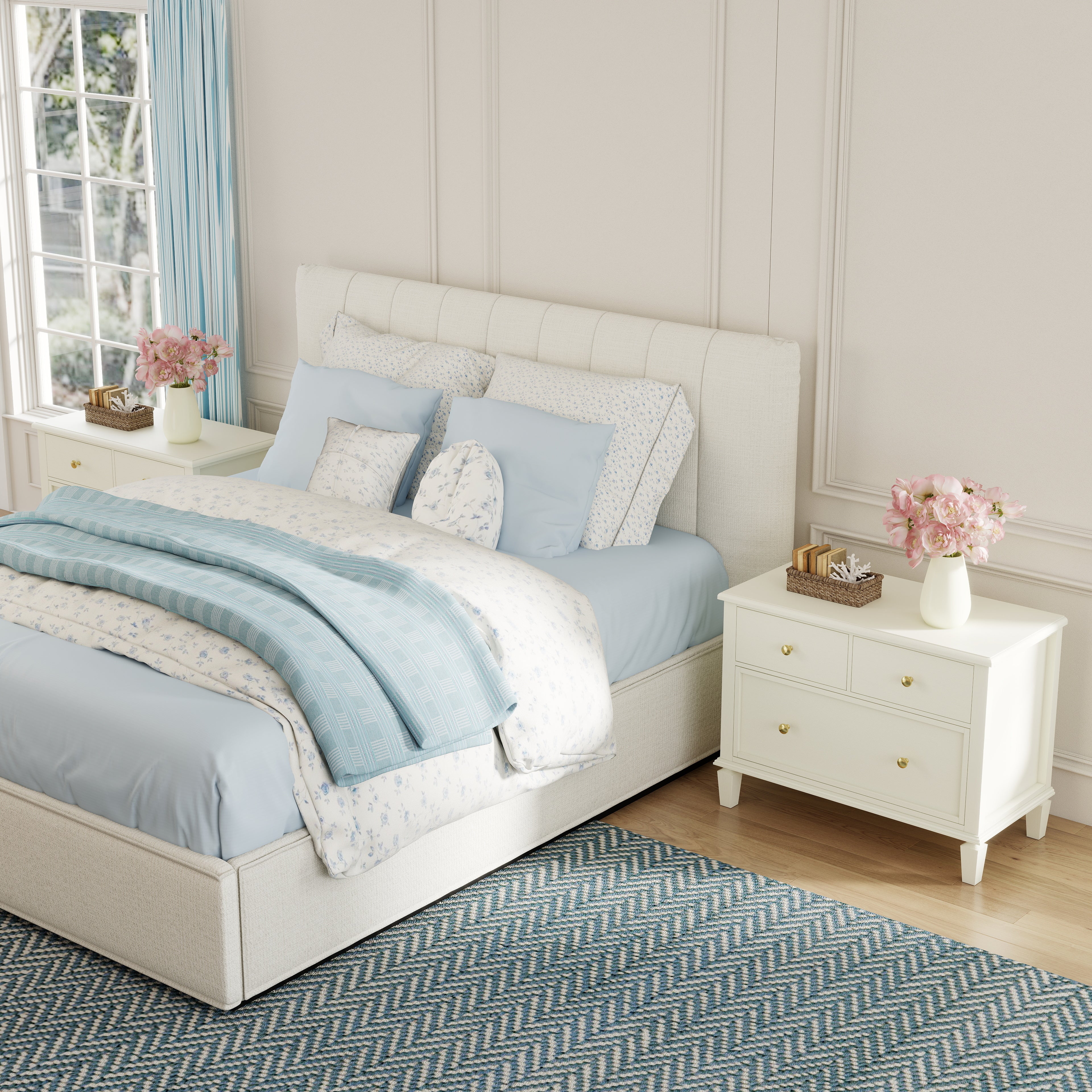 Patina Wide 3-Drawer Nightstand with Charging (28.5")