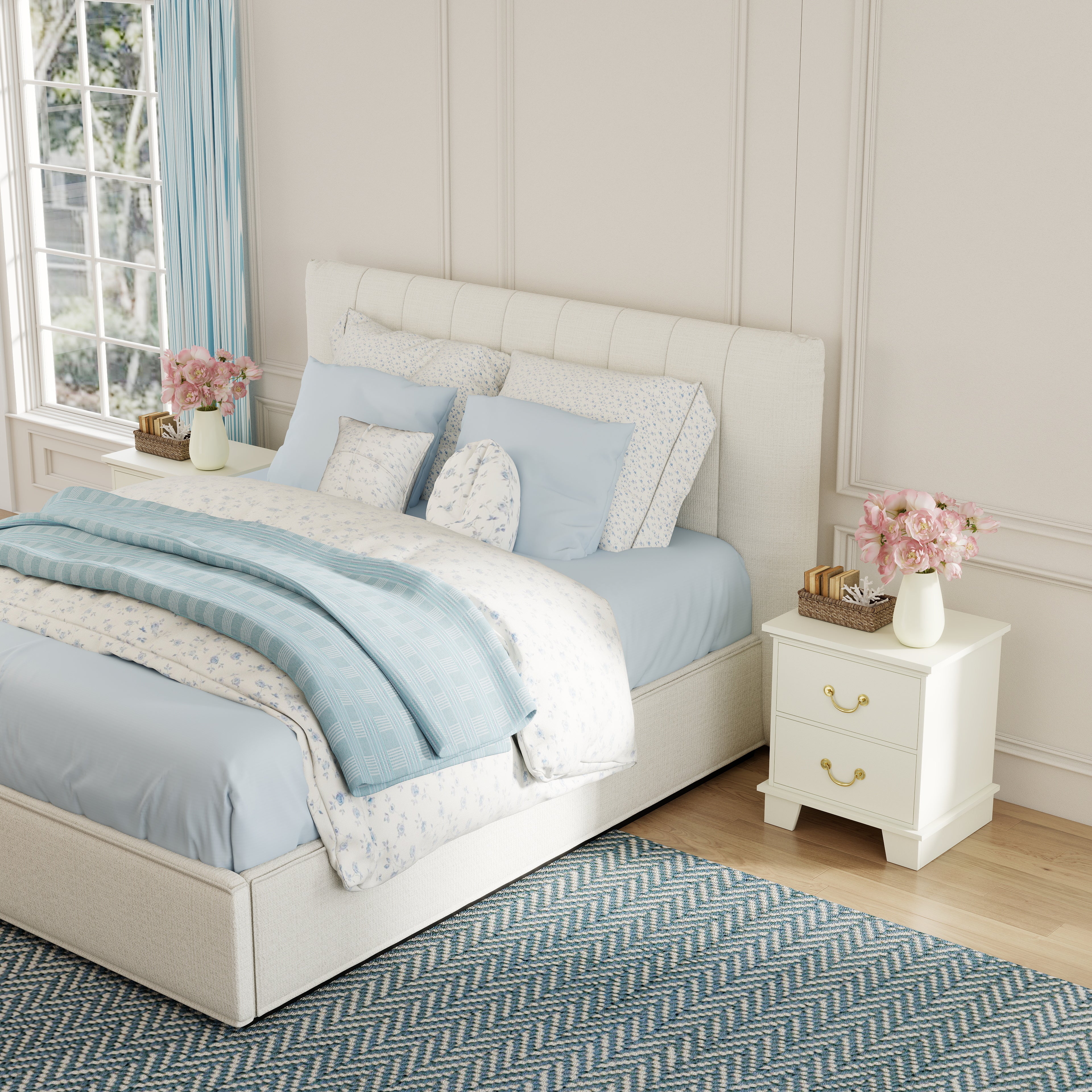 Ember Farmhouse 2-Drawer Nightstand (25.7")