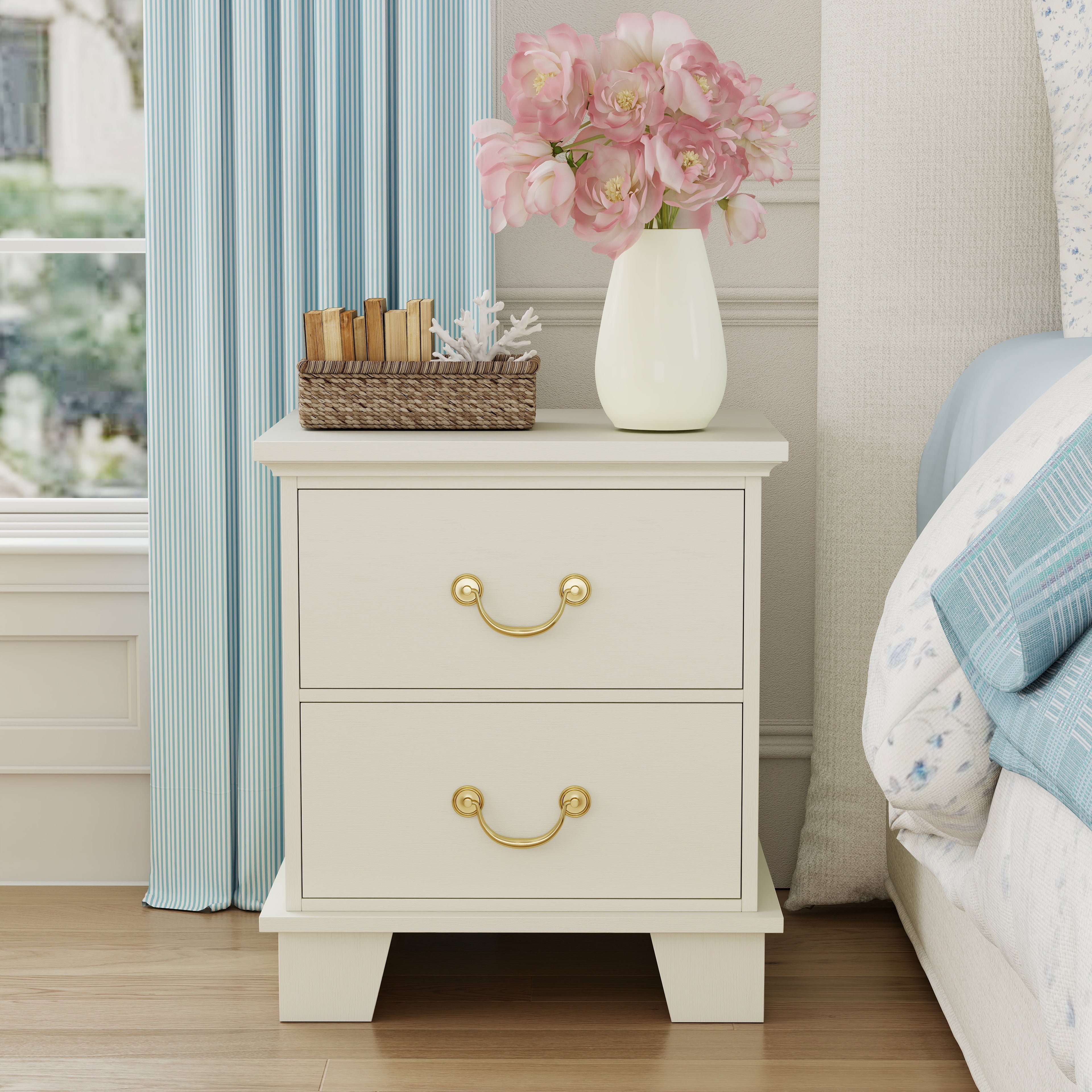 Ember Farmhouse 2-Drawer Nightstand (25.7")