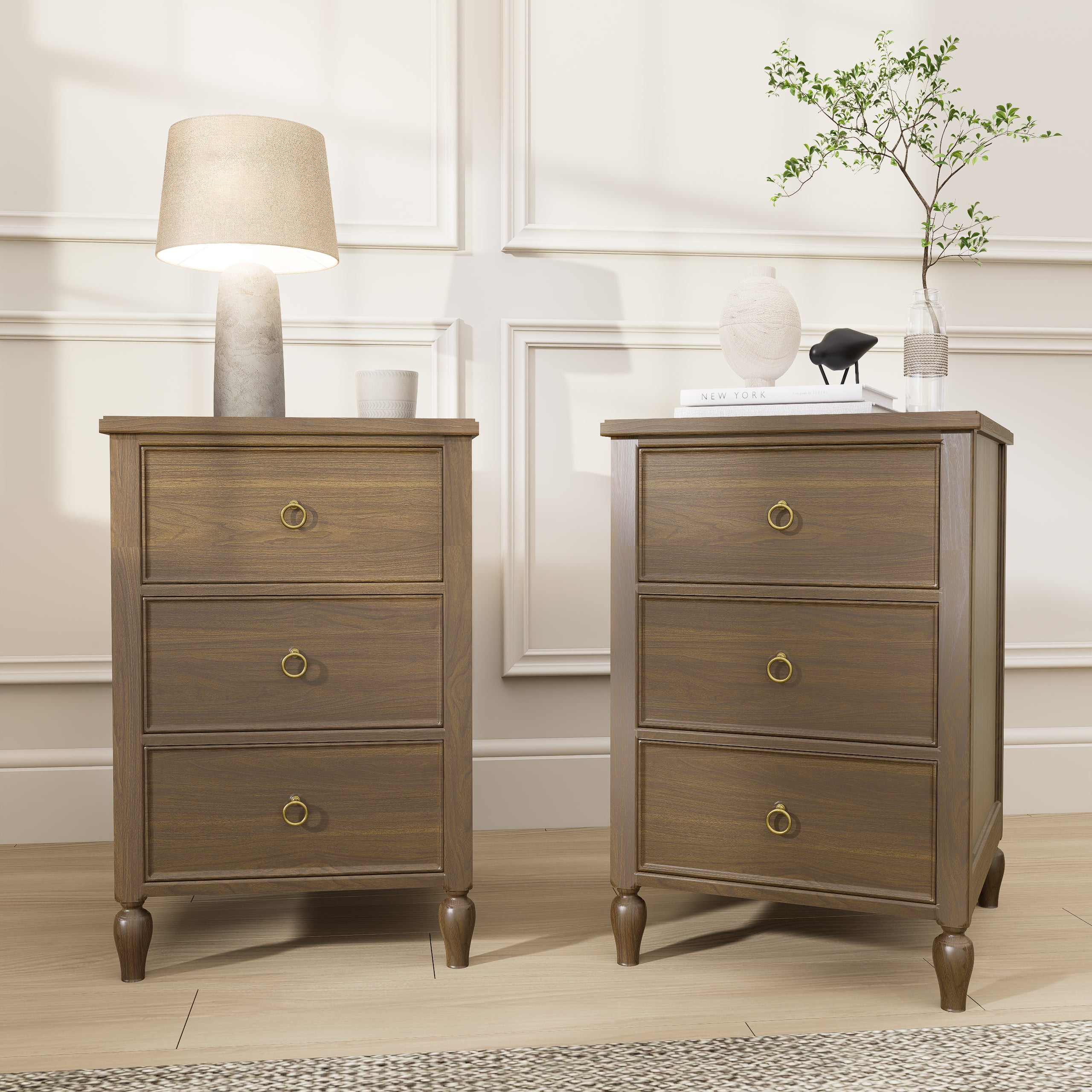 3-Drawer Nightstand: Modern Storage Side Table for Bedroom & Living Room