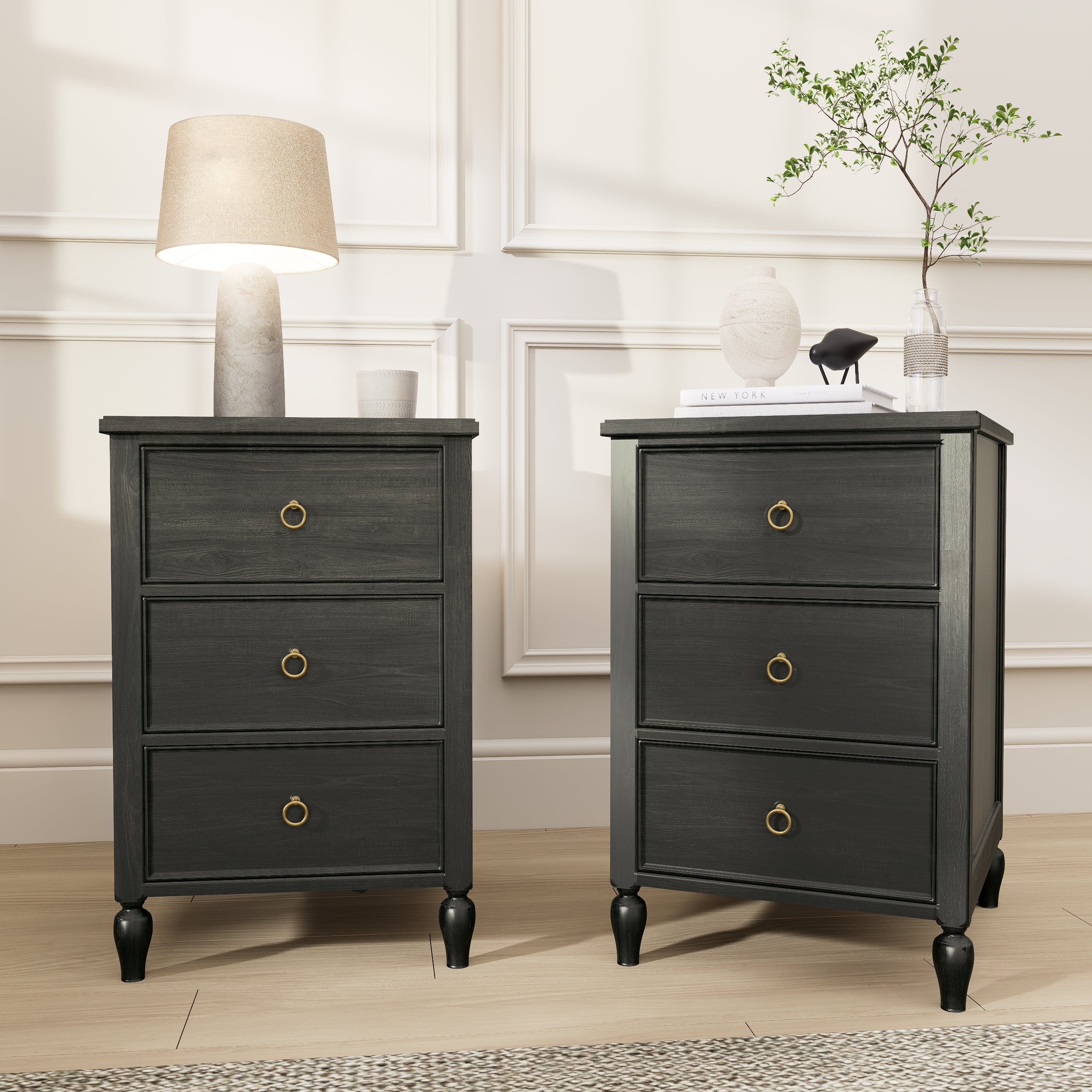 3-Drawer Nightstand: Modern Storage Side Table for Bedroom & Living Room
