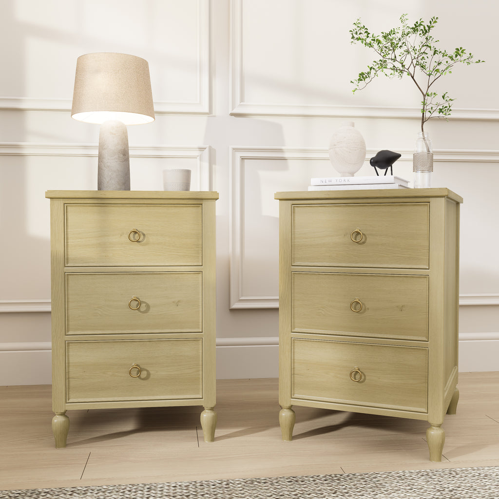 3-Drawer Nightstand: Modern Storage Side Table for Bedroom & Living Room