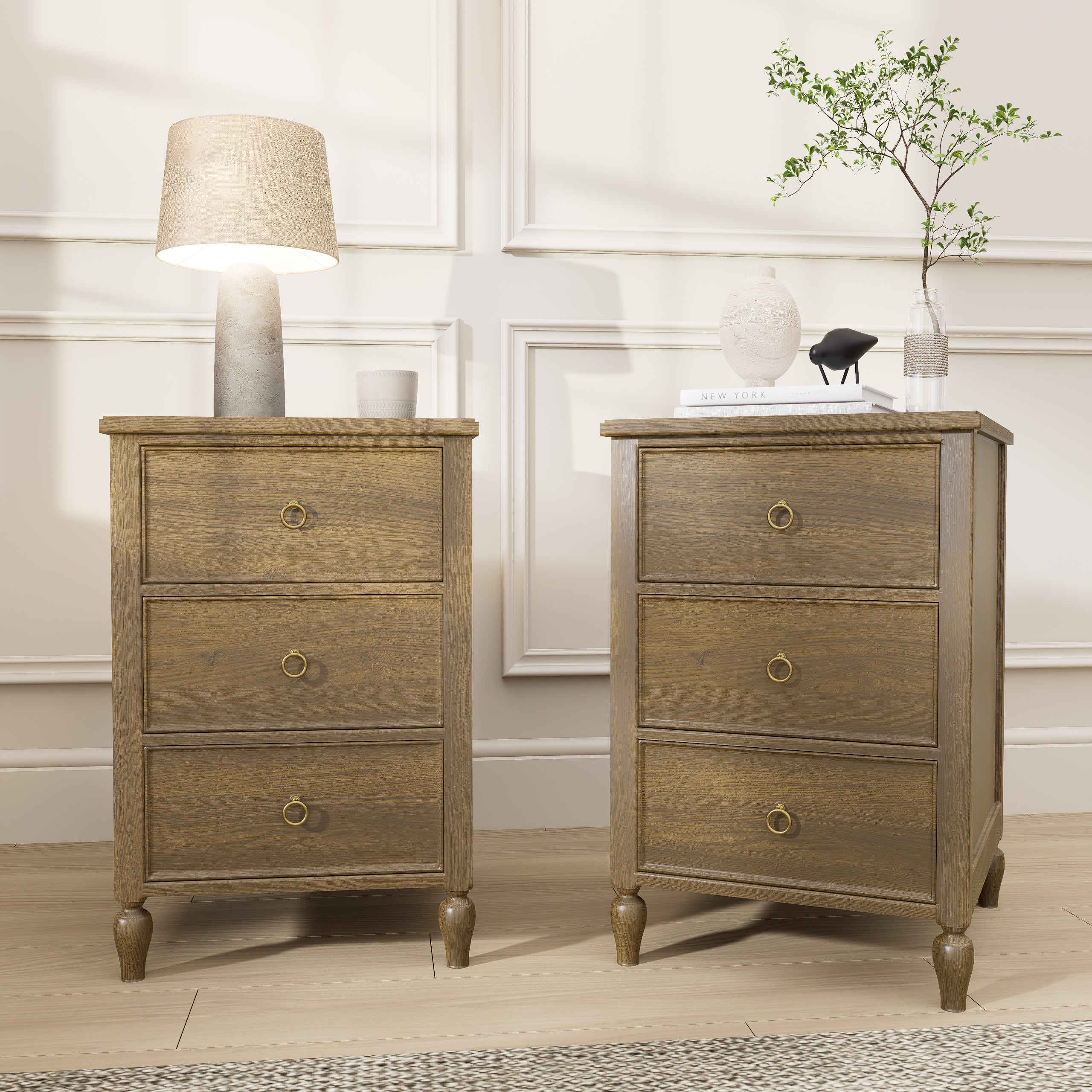 3-Drawer Nightstand: Modern Storage Side Table for Bedroom & Living Room