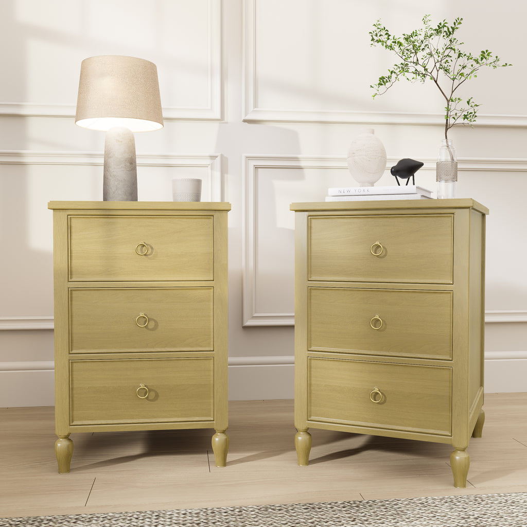 3-Drawer Nightstand: Modern Storage Side Table for Bedroom & Living Room