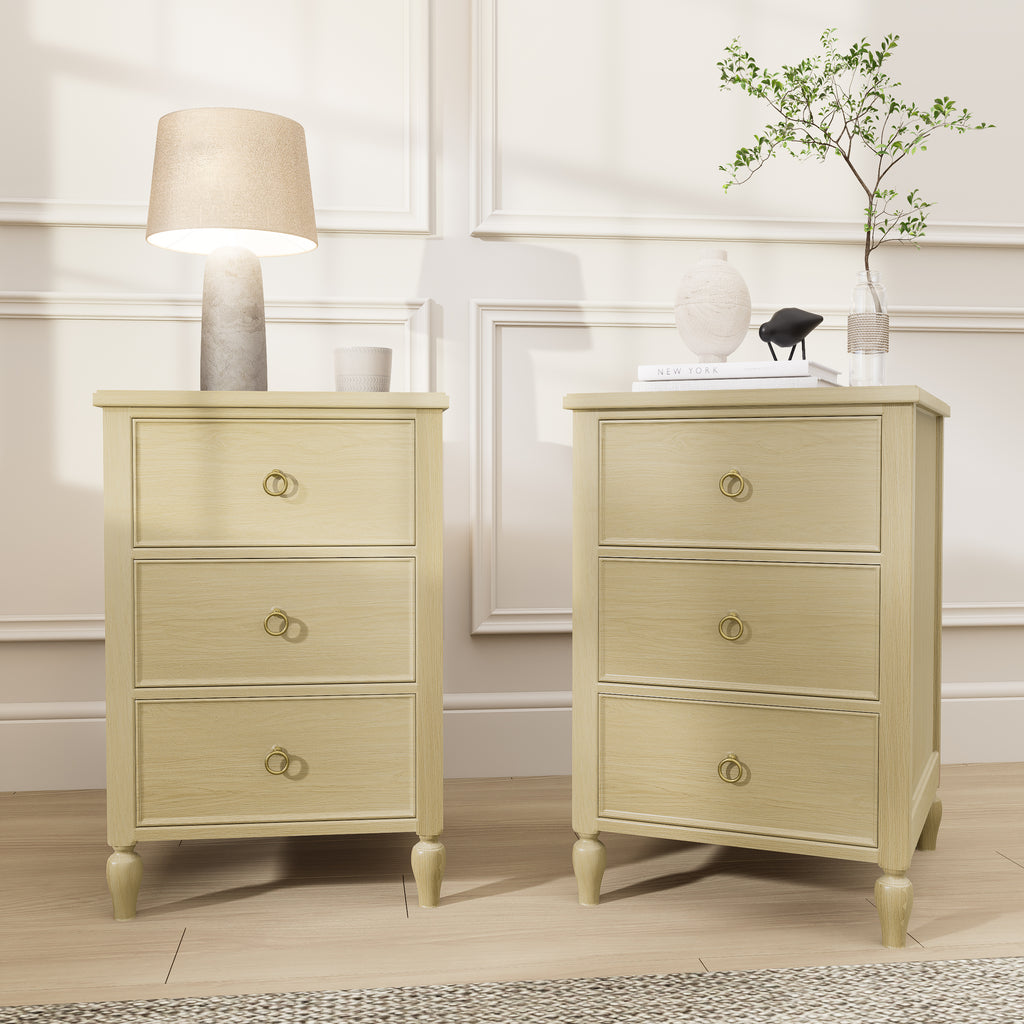 3-Drawer Nightstand: Modern Storage Side Table for Bedroom & Living Room