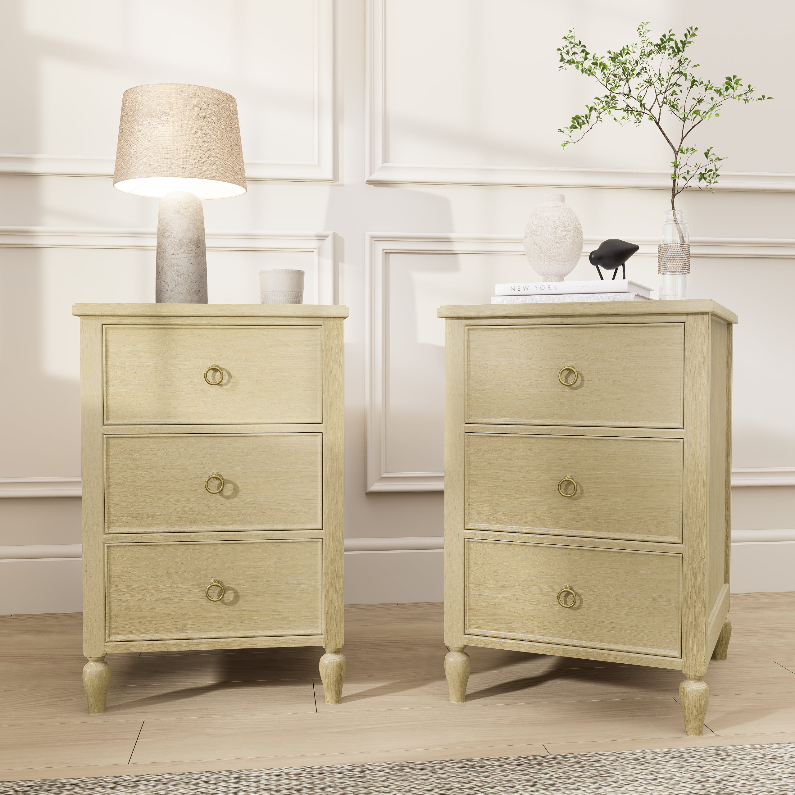 3-Drawer Nightstand: Modern Storage Side Table for Bedroom & Living Room