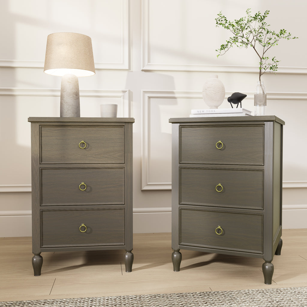 3-Drawer Nightstand: Modern Storage Side Table for Bedroom & Living Room