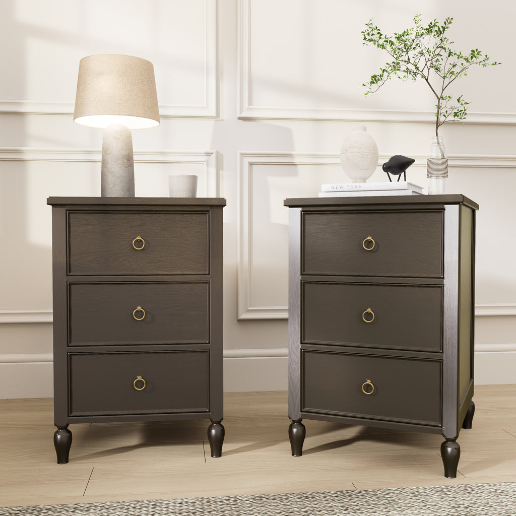 3-Drawer Nightstand: Modern Storage Side Table for Bedroom & Living Room