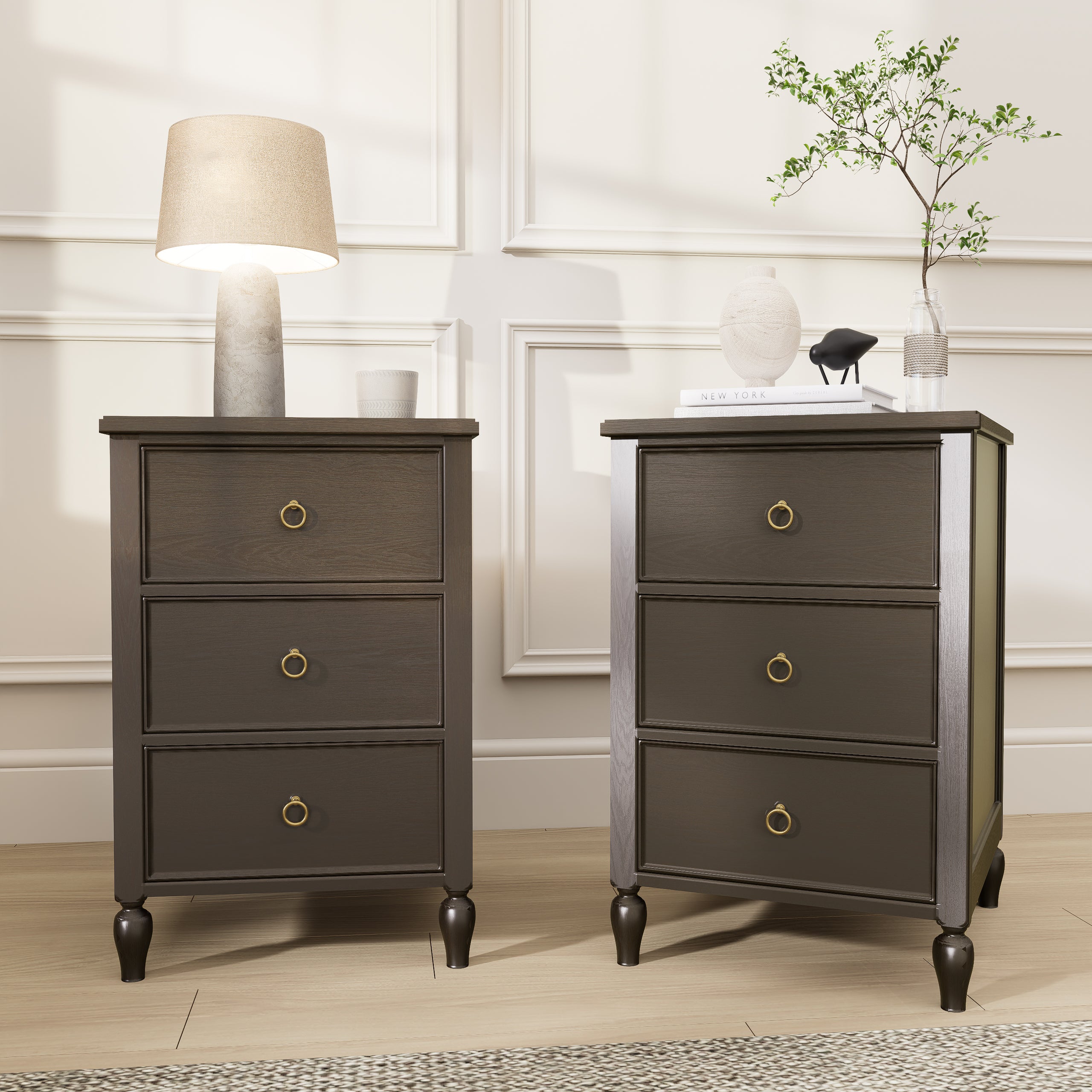 3-Drawer Nightstand: Modern Storage Side Table for Bedroom & Living Room