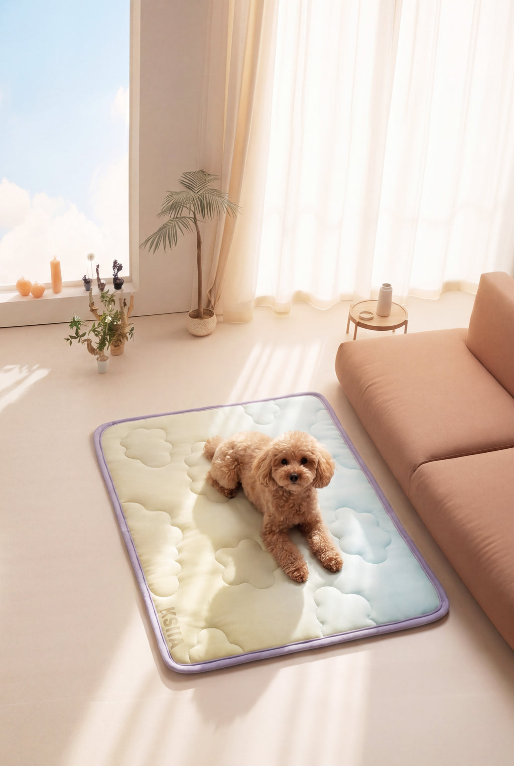 KSIIA CloudGradient Pet Cooling Mat | Ice Silk Summer Bed for Dogs & Cats, Non-Toxic, Washable, Breathable