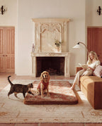 Large Dog Bed - Classic Oriental & Persian Boho Vintage, Washable Cover, Crate & Home Use