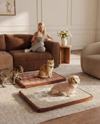 Large Dog Bed - Classic Oriental & Persian Boho Vintage, Washable Cover, Crate & Home Use